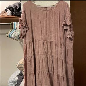 Cottagecore babydoll dusty pink dress size 3X